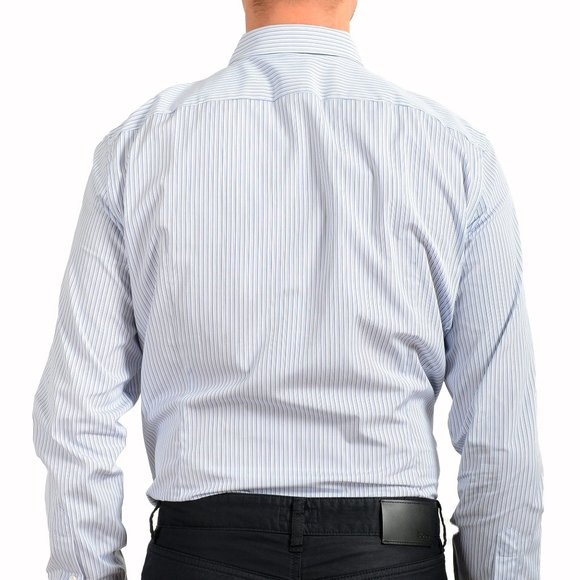 Hugo Boss Men's "T-Charlie" Multi-Color Slim Fit Striped Long Sleeve Dress Shirt - Picture 6 of 9